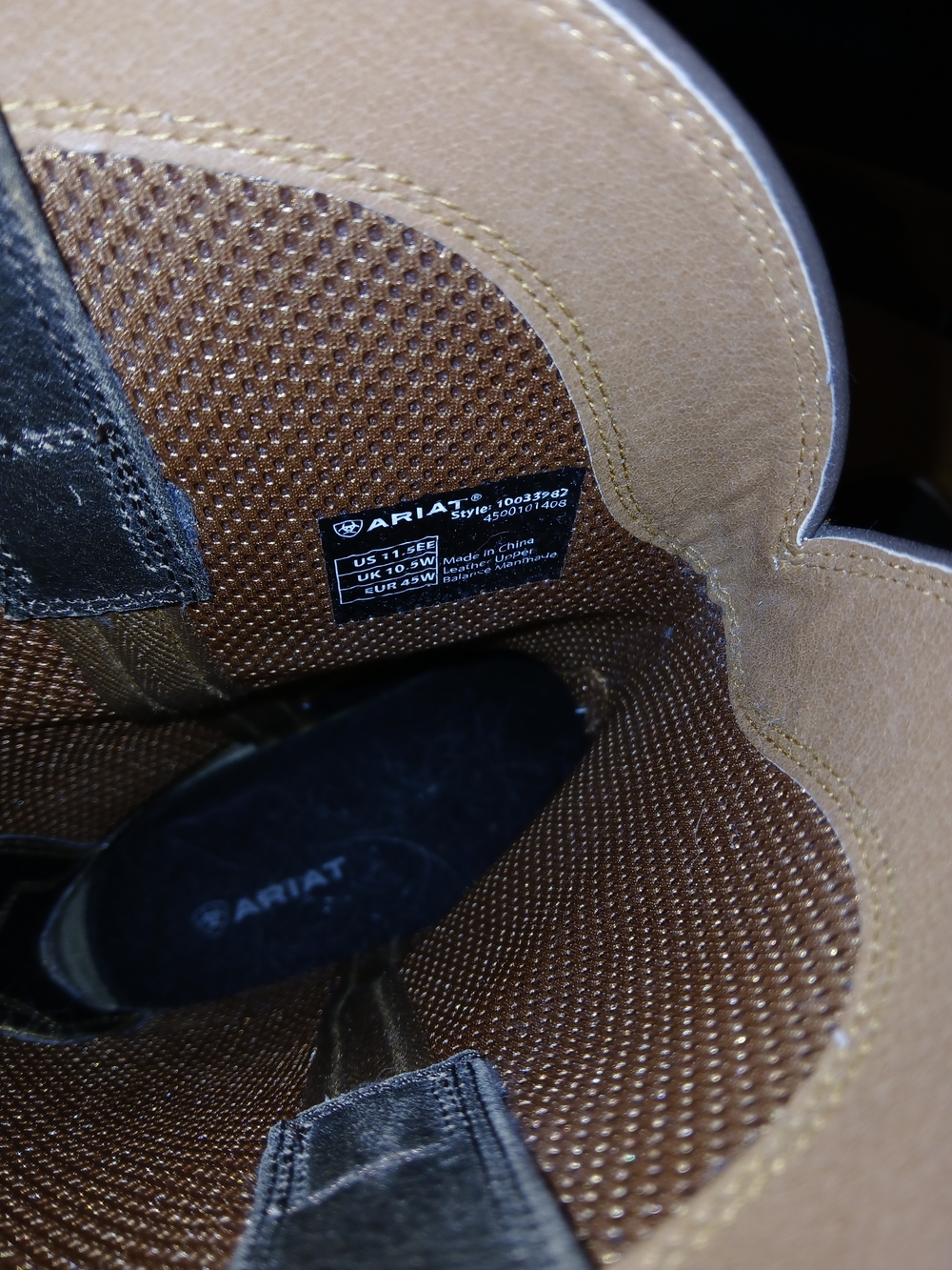 Mens Ariat Dark Brown and Tan Western Leather Boots - Picture 7 of 8